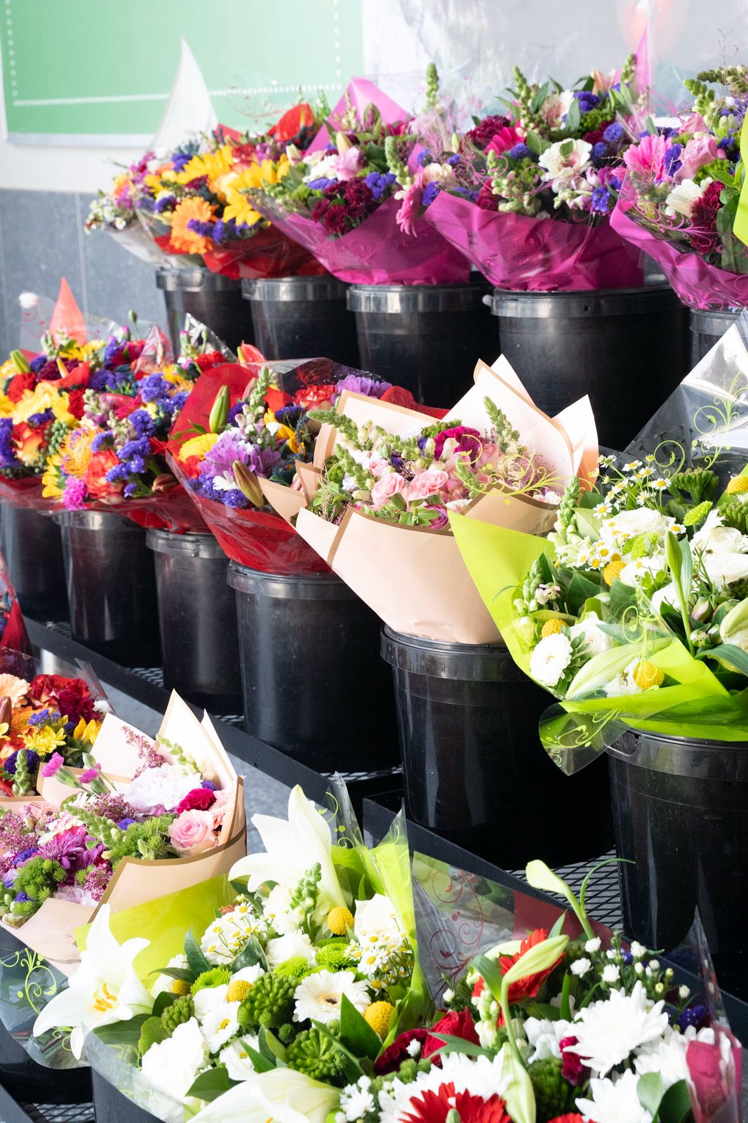 Freshly cut roses ready for delivery